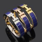 Women 12mm Classic Star Same H Letter Bracelet Electroplated Rose Gold Enamel Couple Bracelet