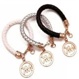 Bracelets Women Ladies Jewelry Braid PU Leather Letter Bracelet Bangle