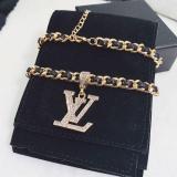 Letter Inlaid Rhinestone Necklace Fashion Trend Vintage Sweater Chain Wild Necklace