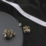 Classic Retro Round Rhinestone Earrings  Women's Earrings Women's Dior Earrings