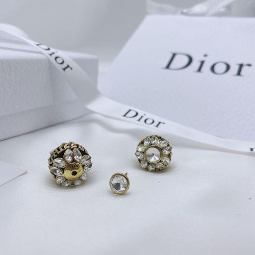 Classic Retro Round Rhinestone Earrings Women's Earrings Women's Dior Earrings