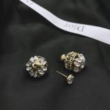 Classic Retro Round Rhinestone Earrings  Women's Earrings Women's Dior Earrings