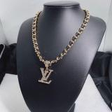 Letter Inlaid Rhinestone Necklace Fashion Trend Vintage Sweater Chain Wild Necklace