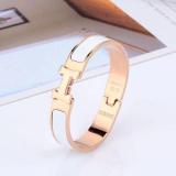Women 12mm Classic Star Same H Letter Bracelet Electroplated Rose Gold Enamel Couple Bracelet