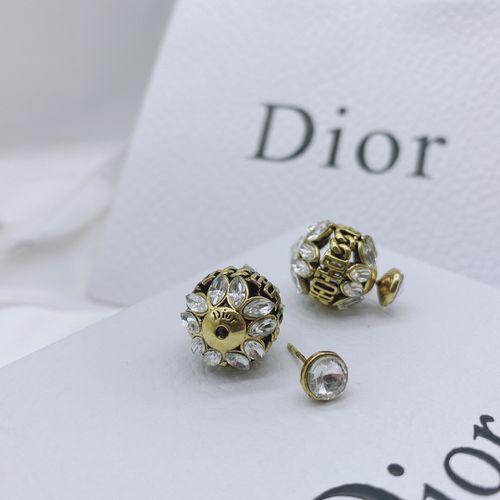 Classic Retro Round Rhinestone Earrings  Women's Earrings Women's Dior Earrings
