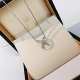Classic X-shaped Cross Diamond Necklace Fashion Lady Summer Jewelry Elegant Luxury Pendant