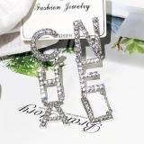 New Designer Full Rhinestone Letter Tassel Earrings For Women Fashion Stud Earring Jewelry Gifts