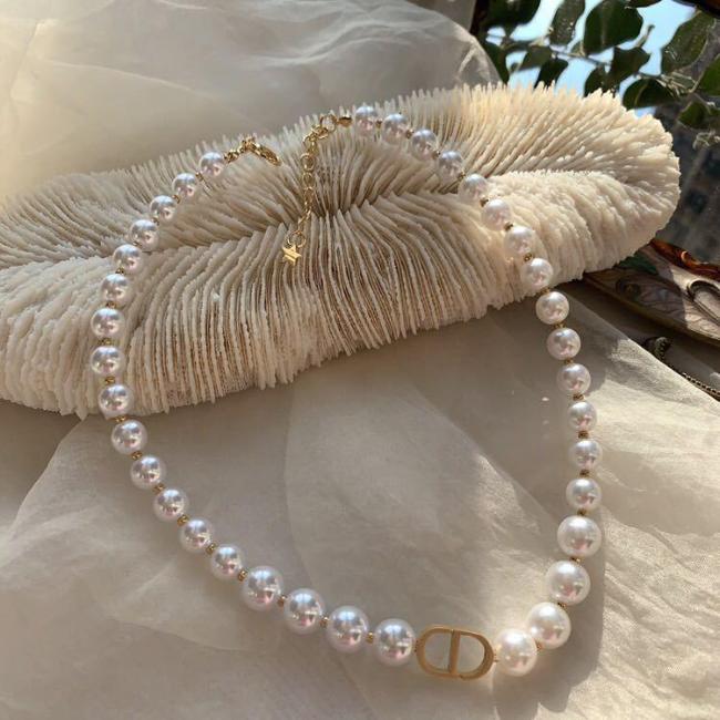 Necklace Bracelet Women's CD Pearl Choker Fashion Temperament