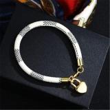 New Pu Stripe Leather Bracelet With Copper Buckle Plated With Real Gold Round Mini Bag