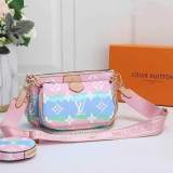 Luxury Designer Brand Pink Rainbow Color Mahjong Bag Fashion Women Mickey Shoulder