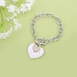 Rose Gold Love Bracelet Diamond Heart Bracelet