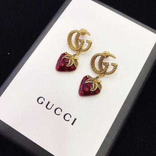 Strawberry Gold Metal Earrings Jewelry Earrings Birthday Gift Earrings Vintage Simple