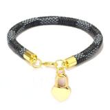 New Pu Stripe Leather Bracelet With Copper Buckle Plated With Real Gold Round Mini Bag