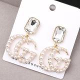 Exaggerated Pearl Earrings Crystal Fashion Earrings