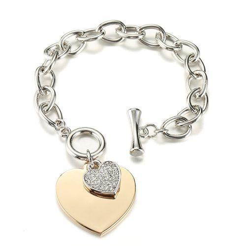 Rose Gold Love Bracelet Diamond Heart Bracelet