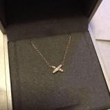 Classic X-shaped Cross Diamond Necklace Fashion Lady Summer Jewelry Elegant Luxury Pendant
