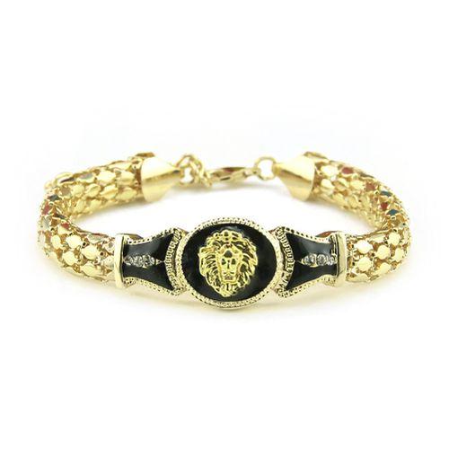 Vintage Rhinestone Antique Gold Plated Bracelet Fashion Lion Head Pendant Hand Chain Jewelry Lovers