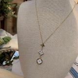 Titanium Steel New  Printed Four-leaf Clover Necklace Catwalk Necklace Ladies Women Necklace