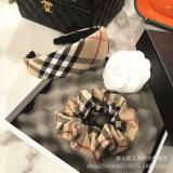 Lattice Style Hair Band French Retro Wide-brimmed Large Intestine Ring Fashion Simple Temperament