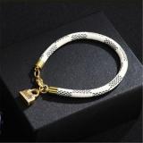 New Pu Stripe Leather Bracelet With Copper Buckle Plated With Real Gold Round Mini Bag
