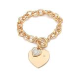 Rose Gold Love Bracelet Diamond Heart Bracelet