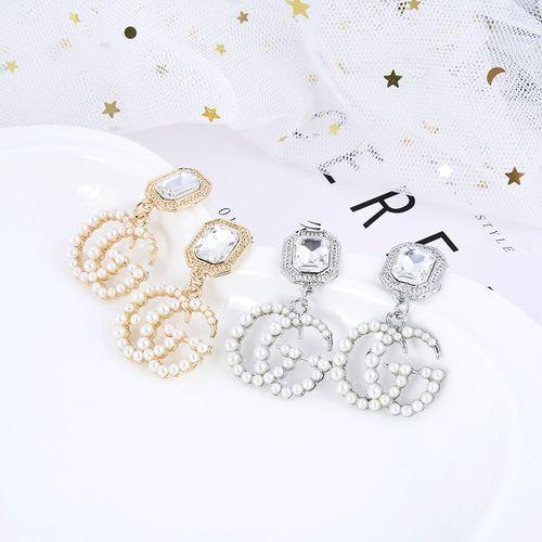 Fashion Female Letters Alloy Pearl Earrings