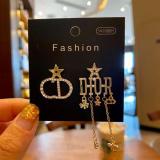 Classic Dijia Asymmetric Bee Earrings Female D Family Letter 925 Silver Needle Anti Allergy Ear