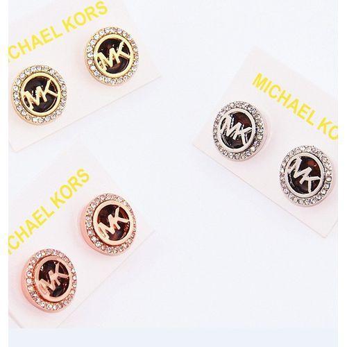 1 Pair Elegant Alloy Letter Stud Resin Rhinestone Pierced Earring