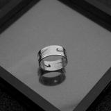 Wind Stainless Steel Matching Ring Trend Hollow Hook Ring For Couples