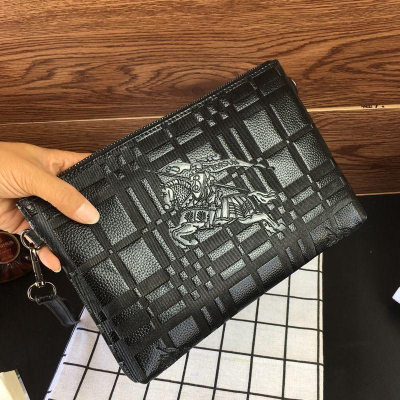Black Warhorse Soft Leather Clutch Bag Fashion Men Bag Wallet