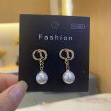 Classic Dijia Asymmetric Bee Earrings Female D Family Letter 925 Silver Needle Anti Allergy Ear