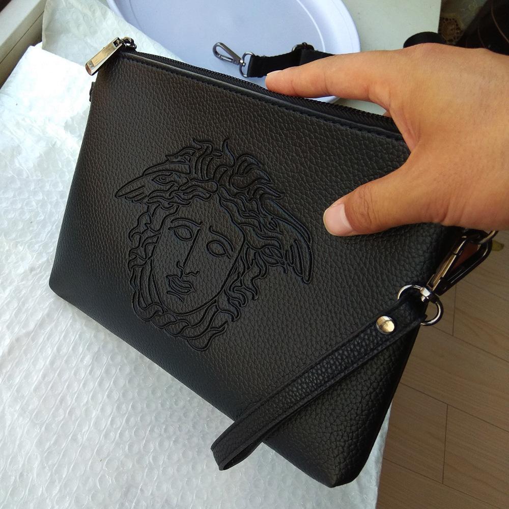 Men's Clutch Bag Medusa Soft Leather Bag Fashion Envelope Bag