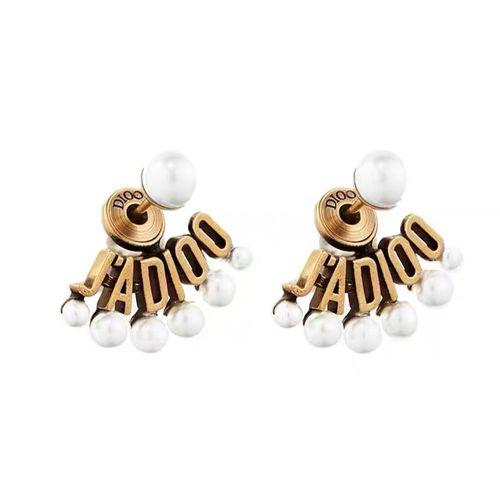 Classic Dijia Asymmetric Bee Earrings Female D Family Letter 925 Silver Needle Anti Allergy Ear