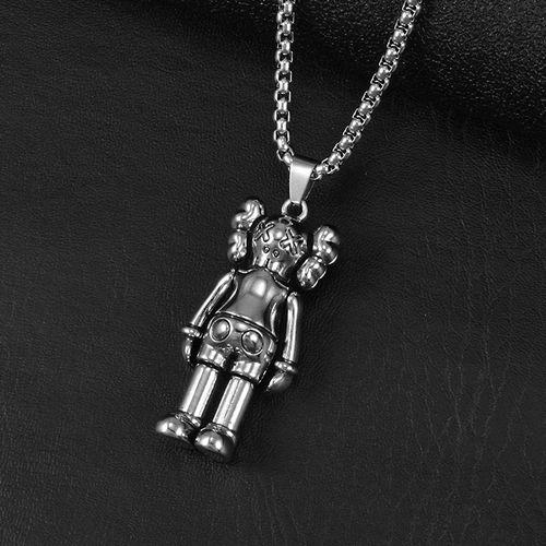 Action Figure Titanium Steel Necklace Popular Logo Hip Hop Personality Disco