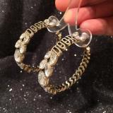 New  Earrings Fashion Wheat Ears With Diamond Earrings Circle Earrings Retro Temperament Ladies