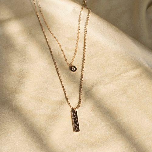 Women's New Titanium Steel Necklace GG Double Chain Necklace