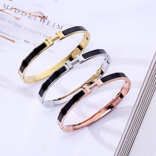 Women's Light Version Of Two-tone Fashion And Luxury Titanium Steel Bracelet