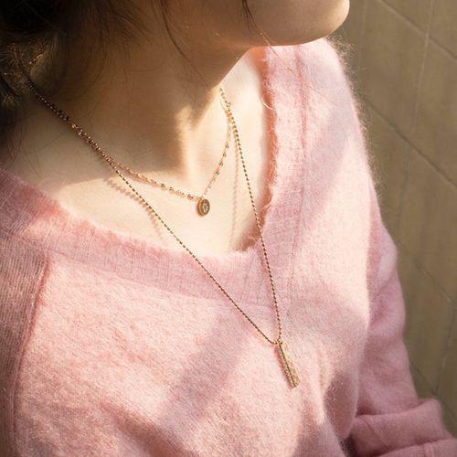 Women's New Titanium Steel Necklace GG Double Chain Necklace