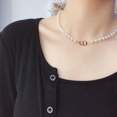 Pearl Sweater Necklace Simple Necklace Jewelry