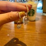 Classic Dijia Asymmetric Bee Earrings Female D Family Letter 925 Silver Needle Anti Allergy Ear