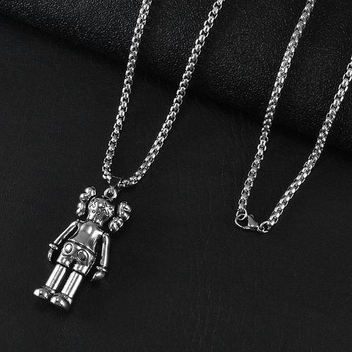 Action Figure Titanium Steel Necklace Popular Logo Hip Hop Personality Disco