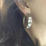 New  Earrings Fashion Wheat Ears With Diamond Earrings Circle Earrings Retro Temperament Ladies