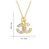 Women Rhinestone Metal Pendant Chain Statement Jewelry  Necklace