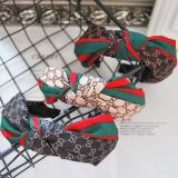 Women Accessory Red And Green Striped Letters Wild Western Knot Fabric Hair Card