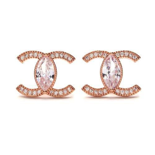Rose Gold Rhinestone Earrings For Women Jewelry