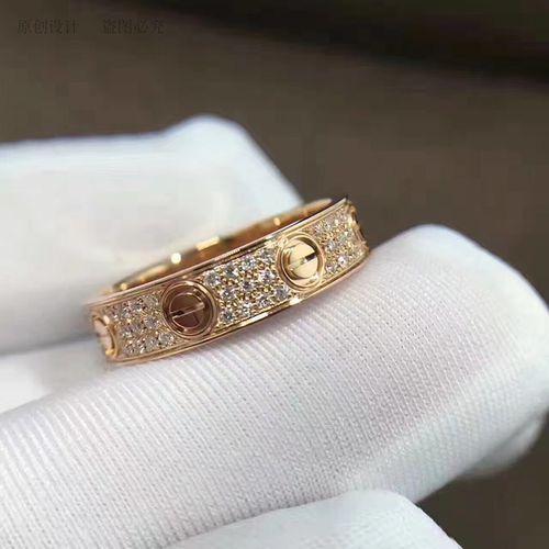 Starry Titanium Steel Couple Diamond Ring Double Row Diamond Love Fashion Ring Without Fade