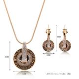 Cassical Jewelry For Women  Rhinestone Necklace Pendant Ring And Earring Set Gifts