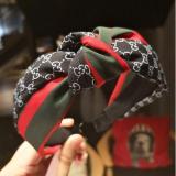 Women Accessory Red And Green Striped Letters Wild Western Knot Fabric Hair Card