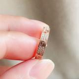 Starry Titanium Steel Couple Diamond Ring Double Row Diamond Love Fashion Ring Without Fade