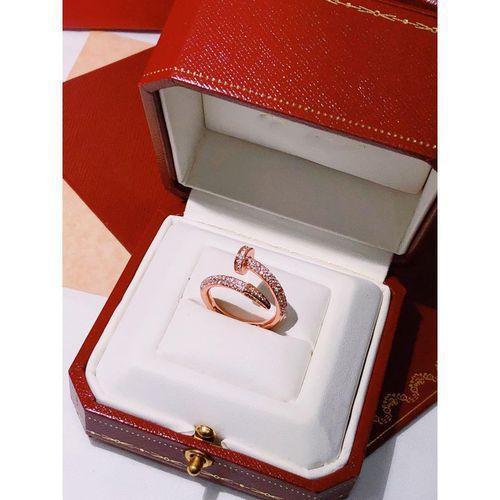 925 Silver Womens Love Gold Stainless Steel Crystal Diamonds Jewelry Rings Wedding Gift